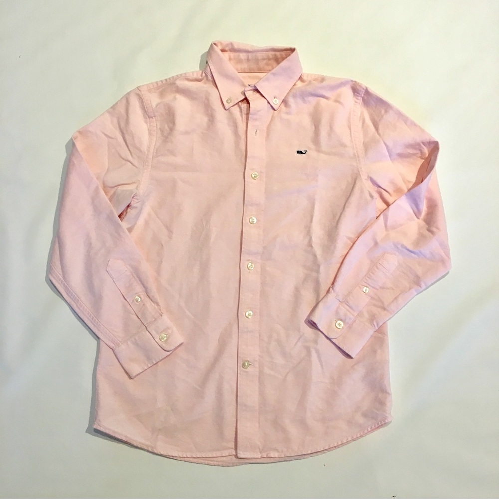 Vineyard Vines Boys Oxford long sleeve pink shirt